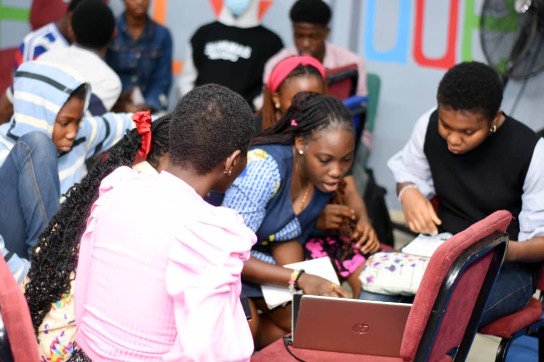 Children and young learners during a live JENECONK AI Academy bootcamp