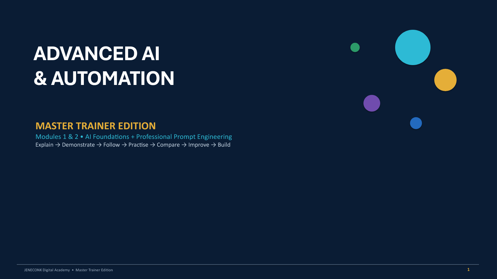 JENECONK Advanced AI and Automation Master Trainer modules 1 and 2