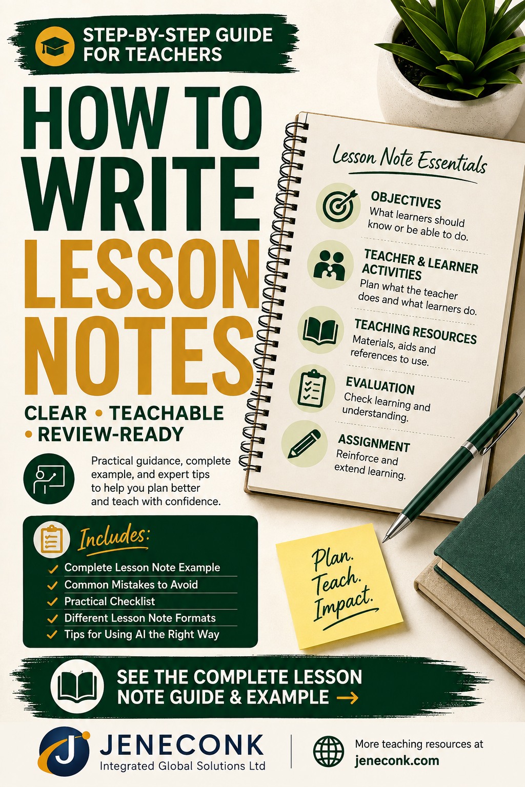 How to write clear, teachable, and review-ready lesson notes
